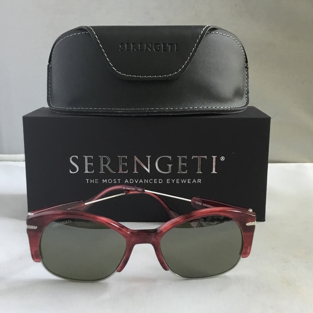 Serengeti Vinita Women's Burgundy Frame Sunglasses with Gray Lenses Polarized.